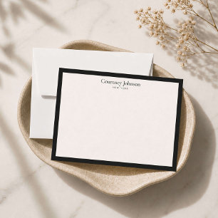 Tarjeta Pequeña Elegante Lujo Minimalista Boutique Negro/Marfil