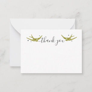 Tarjeta Pequeña Elegante manuscrito Gracias guión