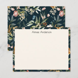 Tarjeta Pequeña Elegante marco de patrón floral vintage holandés d