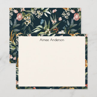 Tarjeta Pequeña Elegante marco de patrón floral vintage holandés d