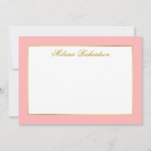 Tarjeta Pequeña Elegante Marco dorado rosado - Elegir tamaño -