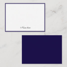 Tarjeta Pequeña Elegante minimalista azul y blanco dos bordes
