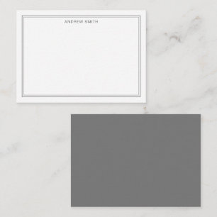 Tarjeta Pequeña Elegante minimalista de dos bordes gris profesiona