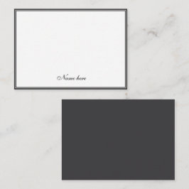 Tarjeta Pequeña Elegante minimalista elegante & blanco dos bordes