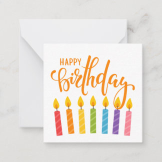 Tarjeta Pequeña Elegante Minimalista Feliz Cumpleaños Brillante Co