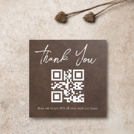 Tarjeta Pequeña elegante minimalista gracias a negocios qr código 