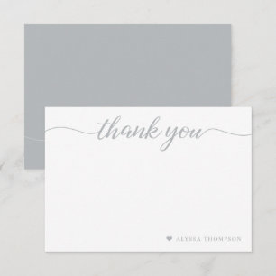Tarjeta Pequeña Elegante minimalista Gracias Script Personalizado
