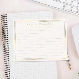 Tarjeta Pequeña Elegante Minimalista Marfil Dorado Reglado