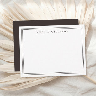 Tarjeta Pequeña Elegante Minimalista Marrón Dos Bordes