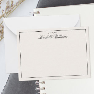 Tarjeta Pequeña Elegante Minimalista Monograma Marfil