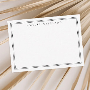 Tarjeta Pequeña Elegante Minimalista negro de dos bordes