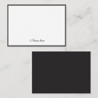 Tarjeta Pequeña Elegante minimalista negro y blanco dos bordes
