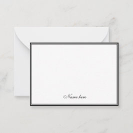 Tarjeta Pequeña Elegante minimalista negro y blanco dos bordes
