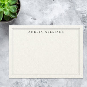 Tarjeta Pequeña Elegante Minimalista negro y crudo dos bordes