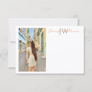 Tarjeta Pequeña elegante minimalista simple moderno foto monograma