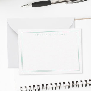 Tarjeta Pequeña Elegante Minimalista Turquesa de dos bordes
