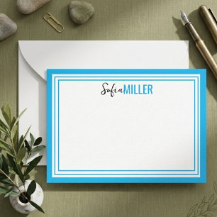 Tarjeta Pequeña Elegante Minimalista Verde Oliva Dos Bordes