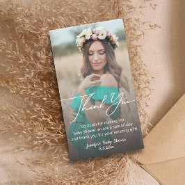Tarjeta Pequeña elegante minimo gracias bebé ducha foto desvanecid