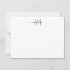 Tarjeta Pequeña Elegante Moda moderna Guión femenino Monograma Gri