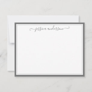 Tarjeta Pequeña Elegante Moda moderna Guión gris oscuro de estilo 