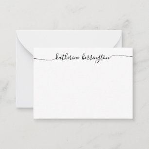 Tarjeta Pequeña Elegante Moda moderna Swash Script Nombre caligraf