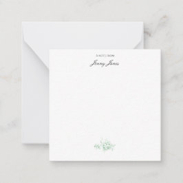 Tarjeta Pequeña Elegante Moda romántica floral Damasco-Sage Verde