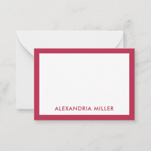 Tarjeta Pequeña Elegante moderno de moda de moda magenta rosa