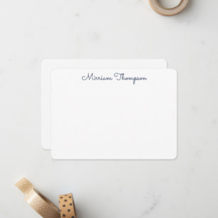 Tarjeta Pequeña Elegante Moderno Limpio Nombre Azul Marino Femenin