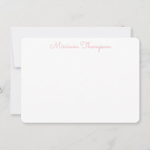 Tarjeta Pequeña Elegante Moderno Limpio Nombre Femenino Rosa