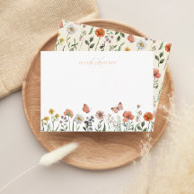 Elegante Monograma Acuarela Flor silvestre Floral