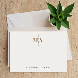 Tarjeta Pequeña Elegante Monograma Black Gold Name Business