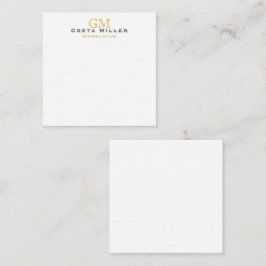 Tarjeta Pequeña Elegante Monograma clásico clásico de oro