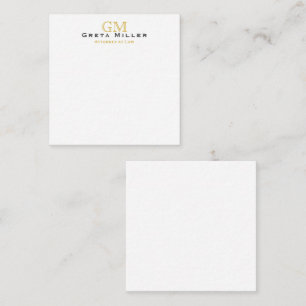 Tarjeta Pequeña Elegante Monograma clásico clásico de oro