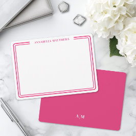 Tarjeta Pequeña Elegante Monograma de Nombre Minimalista de Dos Bo