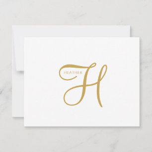 Tarjeta Pequeña Elegante Monograma de Oro 