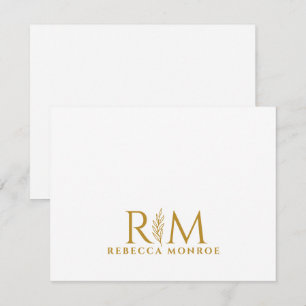 Tarjeta Pequeña Elegante Monograma de Oro
