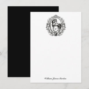 Tarjeta Pequeña Elegante Monograma ecuestre de lujo