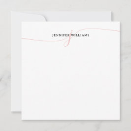 Tarjeta Pequeña Elegante Monograma Minimalista Rubor de escritura