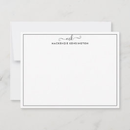 Tarjeta Pequeña Elegante Monograma moderno manuscrito