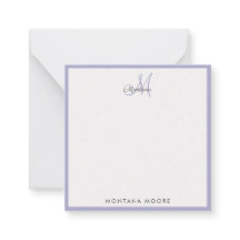 Elegante Monograma moderno simple Girly Peri Púrpu