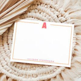 Tarjeta Pequeña Elegante Monograma Personalizado Letra 3D A Inicia