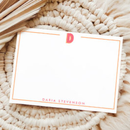 Tarjeta Pequeña Elegante Monograma Personalizado Letra 3D D Inicia