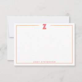Tarjeta Pequeña Elegante Monograma Personalizado Letra 3D Inicial 