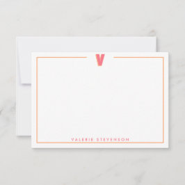 Tarjeta Pequeña Elegante Monograma Personalizado Letra 3D Inicial 