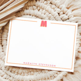 Tarjeta Pequeña Elegante Monograma Personalizado Letra 3D M Inicia