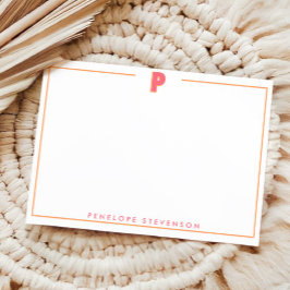 Tarjeta Pequeña Elegante Monograma Personalizado Letra 3D P Inicia