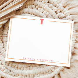 Tarjeta Pequeña Elegante Monograma Personalizado Letra 3D T Inicia