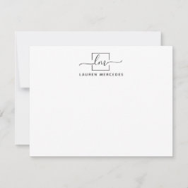 Tarjeta Pequeña Elegante Monograma Profesional Stationery