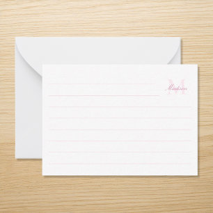 Tarjeta Pequeña Elegante Monograma rosa moderno gobernado