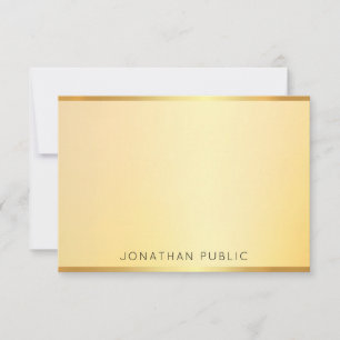 Tarjeta Pequeña Elegante Monogramado Gold Look Moderno Template